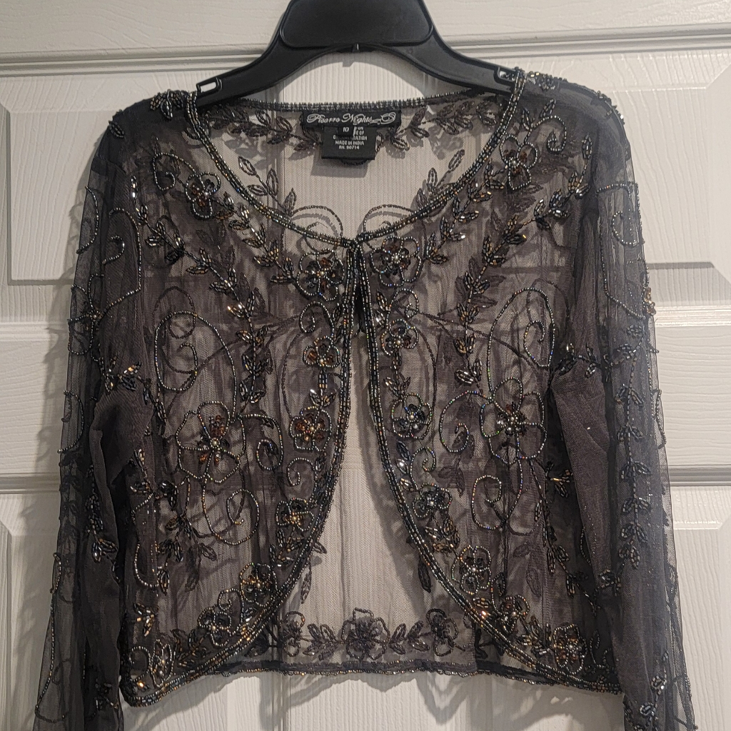 Pisarro Nights - Sequin Beaded Jacket Bolero - Size 10 Nwt